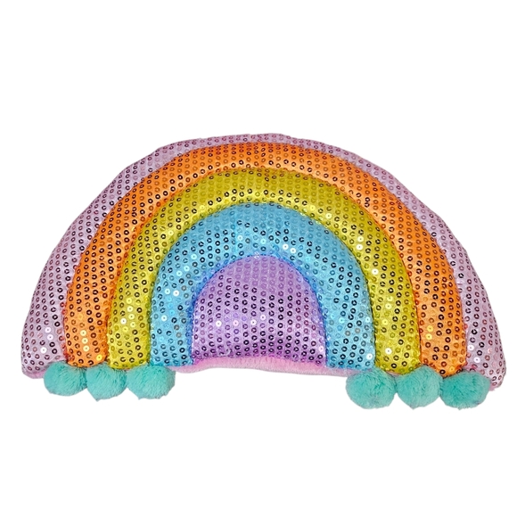 Colorful Sequin Rainbow Pillow - Picture 1 of 3